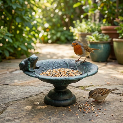 Metal Pedestal Birdbath Tabletop Bird Bath