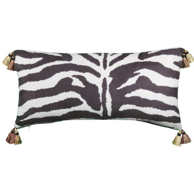 Edie@Home Tassels Feather Reversible Throw Pillow