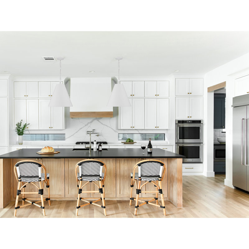 Alston 3 - Light Single Cone Pendant, Matte White/Antique Gold