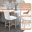  Tabourets de bar à hauteur de comptoir en velours pour îlot de cuisine (ensemble de 2)-1457320490-1457320491