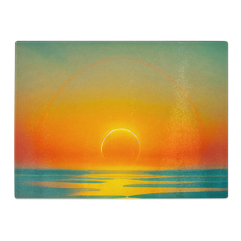 Bold Sunset View  Glass Chopping Board