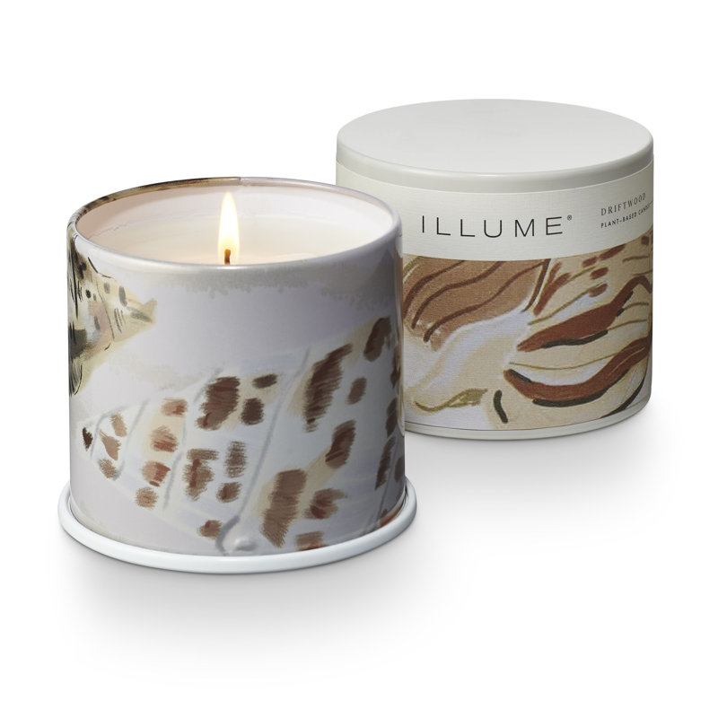 Amber Driftwood Scented Vegan Candle in Tin