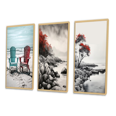 " Colorful Beach Chairs " 3 - Pieces