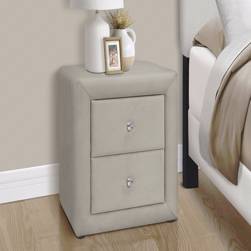 Table de chevet, bout, côté, lampe, tiroir de rangement, chambre à coucher, revêtement, Gris clair