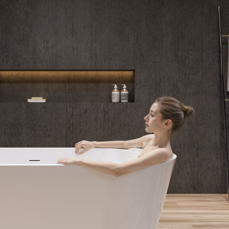 59" X 28" Freestanding Soaking Acrylic Bathtub
