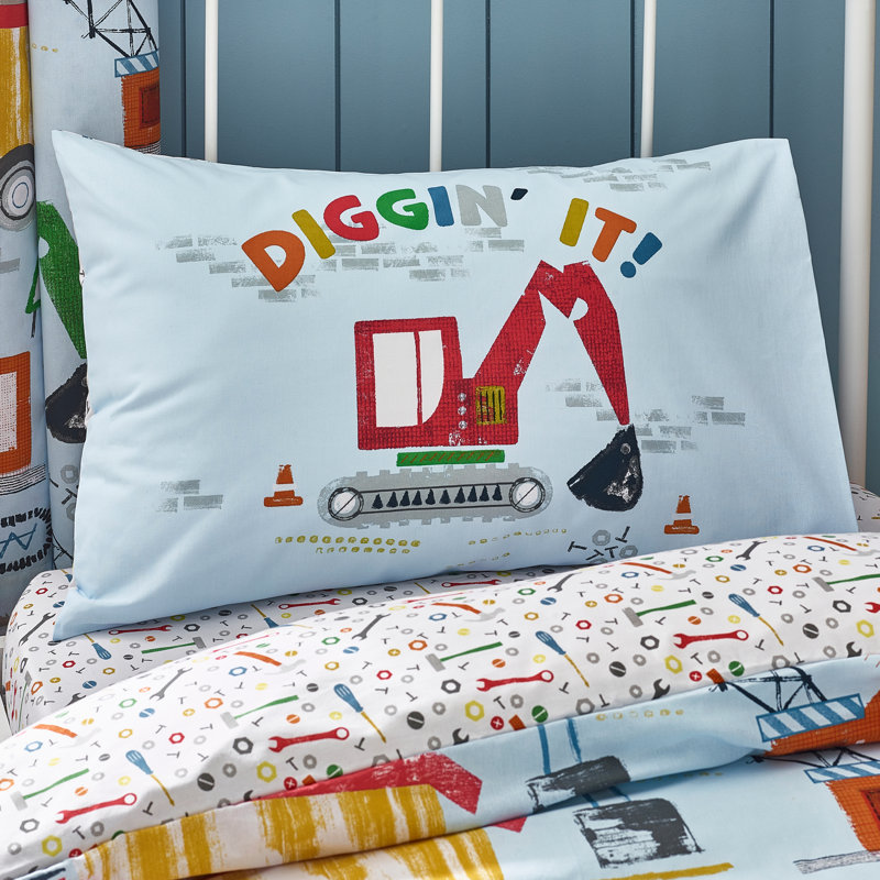Digger Dreams Reversible Duvet Cover Set, Double Duvet Cover Set + 2 Pillowcases