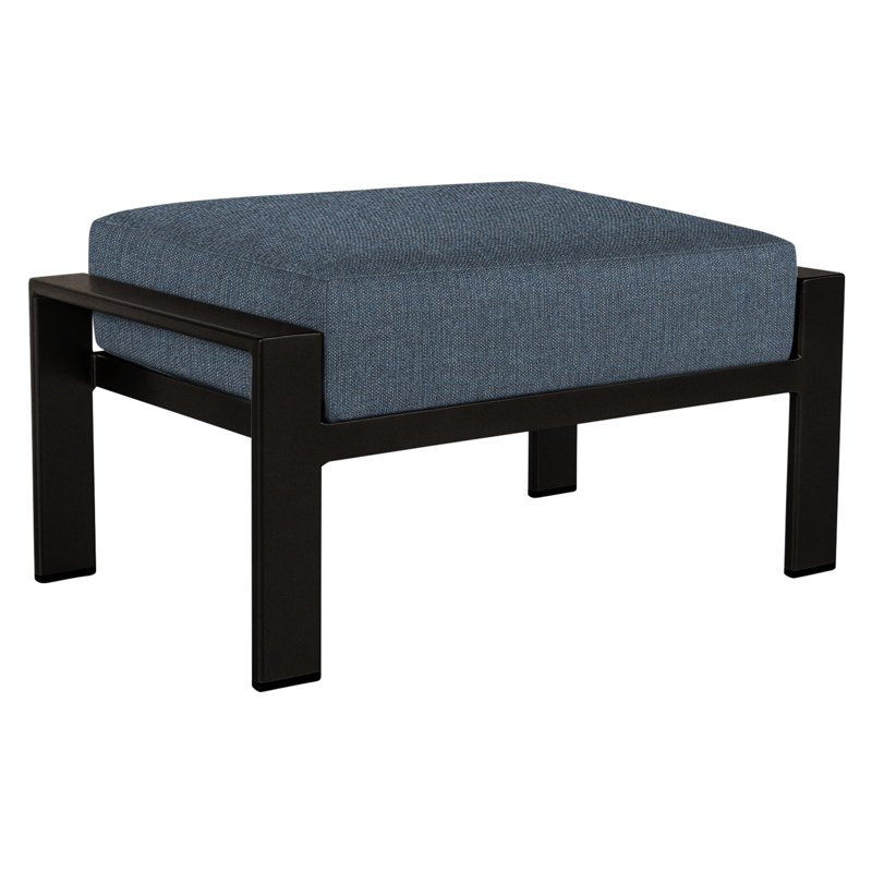 Studio Outdoor Ottoman, Stitches Slate, Carbon Black