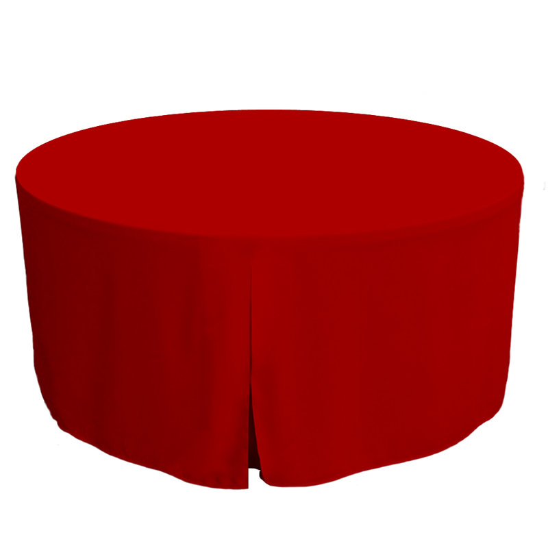 Tablevogue Round Table Cover, Red, 60" L x 60" W