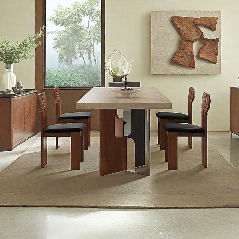 Ensemble de table de salle à manger rectangulaire de style français, H 29,53 po x L 62,99 po x l 31,5 po