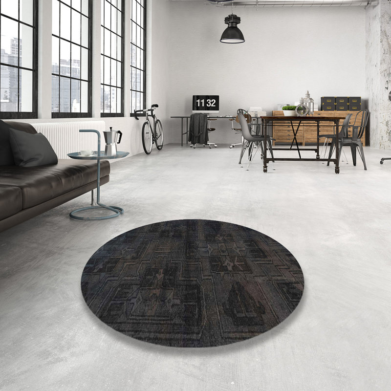 Abstract Indoor Rug, Round 4'