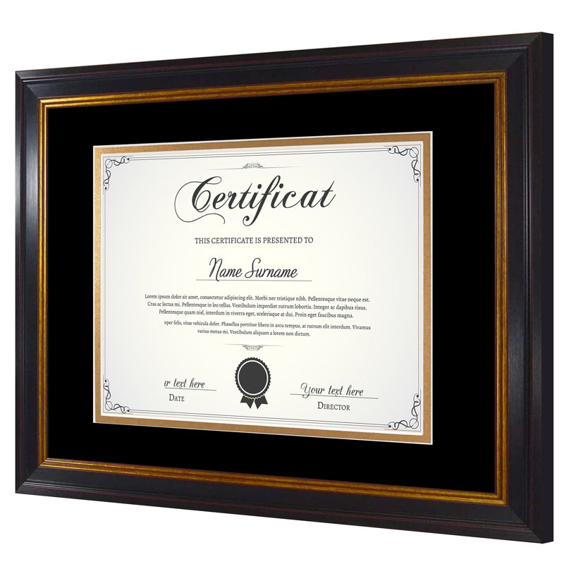 Bouck Document Picture Frame, Black/Burgundy, 8" x 10"