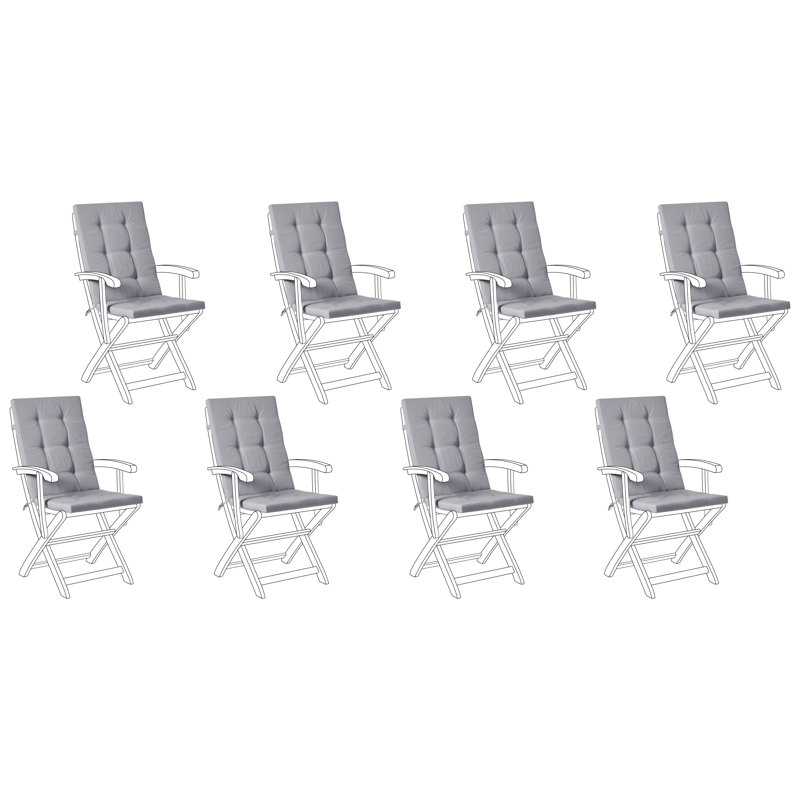 Set of 8 Back/Seat Cushions MAUI PREMIUM, Light Grey