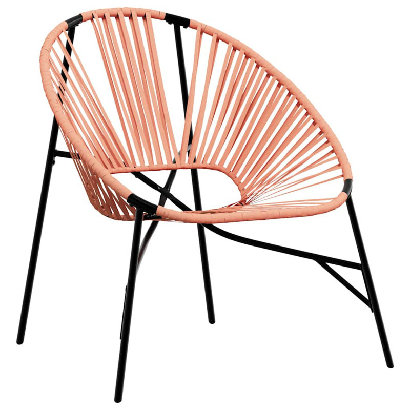 Garden Egg Chair Poly Rattan, Black/Orange