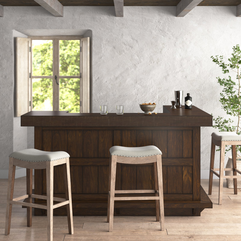 Vogan 78'' Solid Wood Home Bar