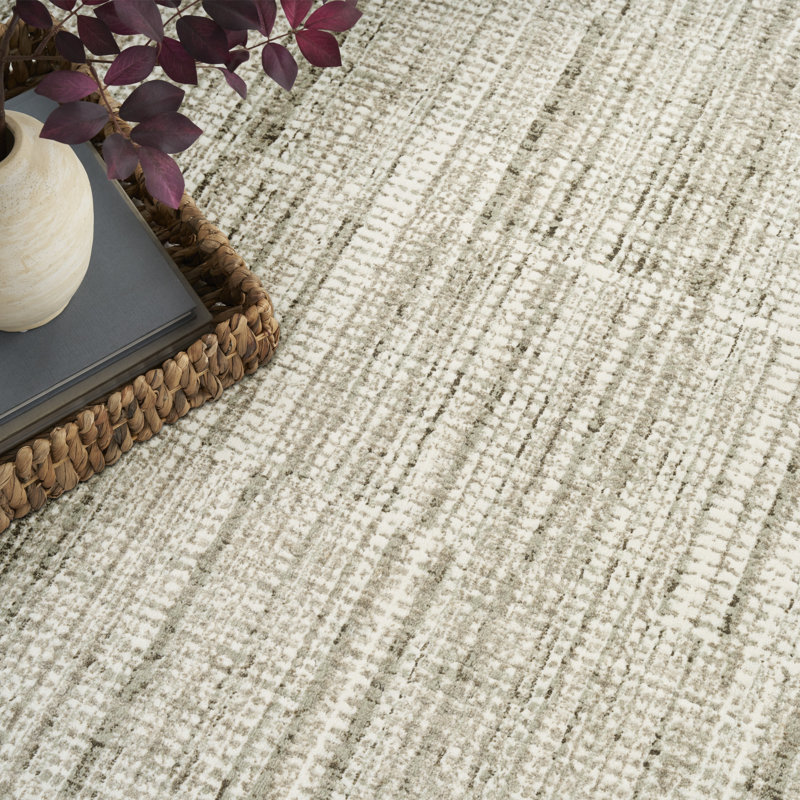  Soft Structure 7'10" x 9'10" Sage Modern Indoor Rug, Sage, Rectangle 7'10" x 9'10"