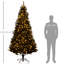 Arbre de Noël noir de 7,5 pi de hauteur avec 500 lumières blanches chaudes et 1346 pointes, pointes