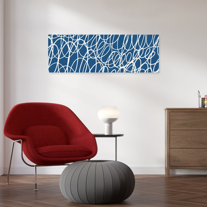 Abstract Looping Lines Abstract Minimalist Modern Wall Art, 30.48 cm H x 91.44 cm W