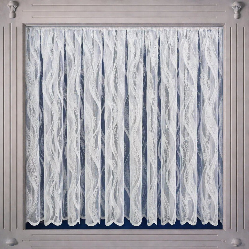 Floral Ruffled Cafe Curtain, 500cm W x 152cm L