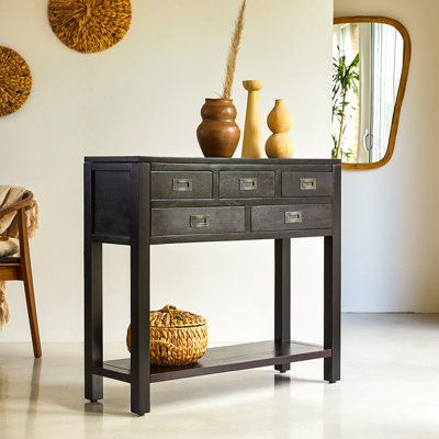 Lampkin 100 cm W Solid Wood Top Console Table