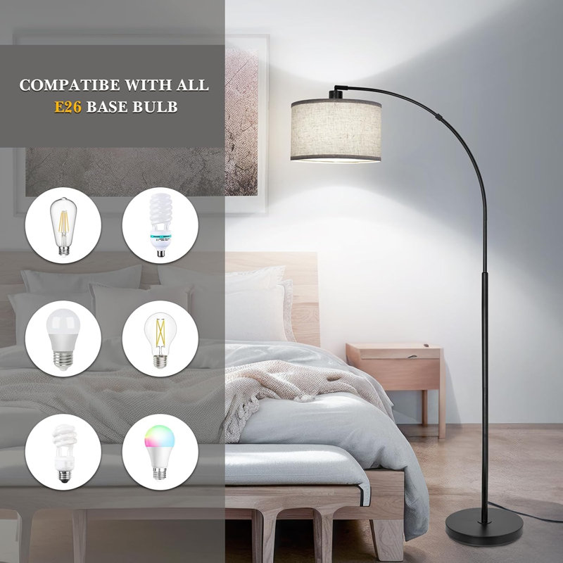 Lampe sur pied Arc, Noir