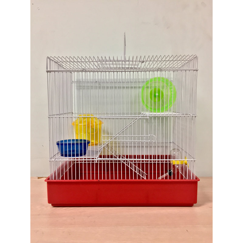 Habitat modulaire pour petits animaux à 3 niveaux, rouge