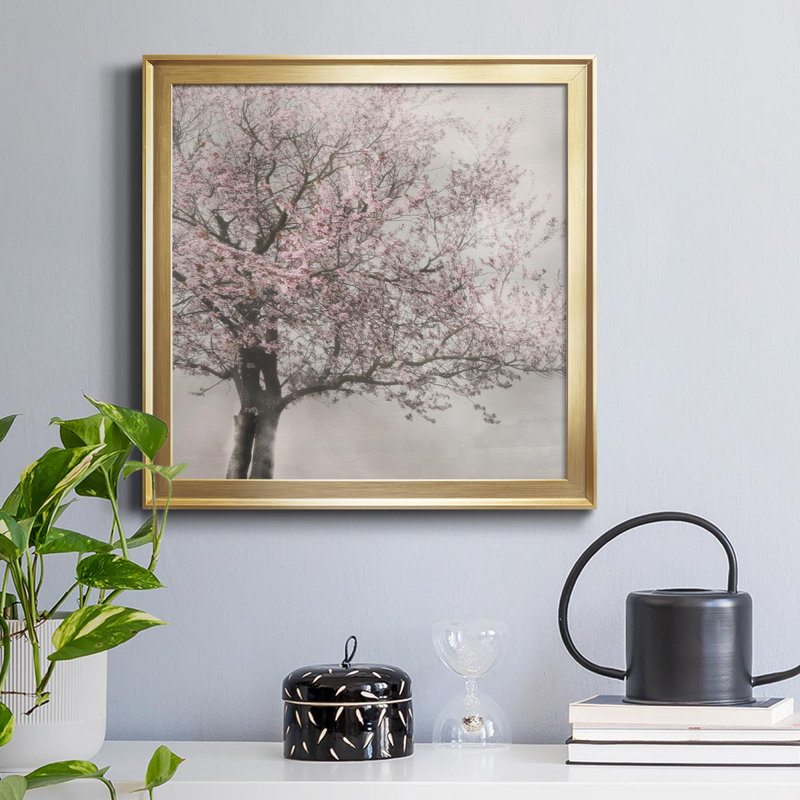 «Blush in the Wind I», peinture sur toile encadrée, H 17,5 po x l 17,5 po x P 1,5 po, Cadre doré