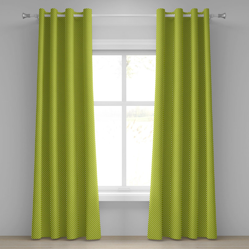 Rideau de fenêtre à 2 panneaux avec œillets Dakota Fields, 50 po x 120 po, vert lime et blanc, L 50 po x L 84 po