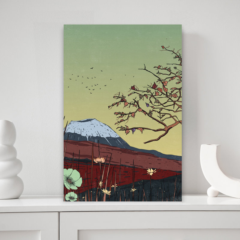 Art contemporain, paysage d'automne, H 18 po x l 12 po