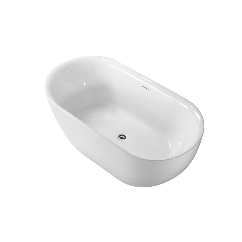 Malone 55 In. Freestanding Bathtub In Glossy White Finish
