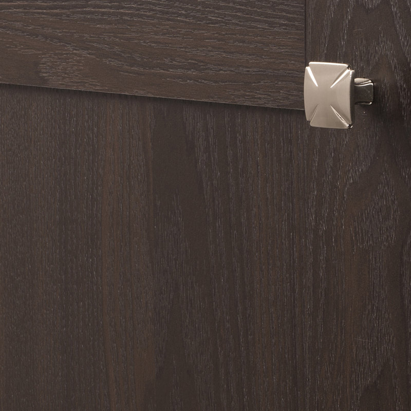 Poignée carrée de la collection Bridges - Bouton d'armoire en nickel satiné 1-3 / 16 po x 1-3 / 16 po - Quincaillerie transitionnelle et déco pour tiroirs et armoires