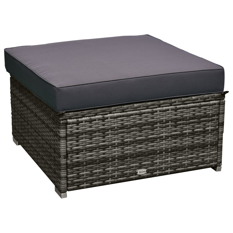 Wicker 4 - Person Modular Patio Conversation Set with Cushions, Charcoal