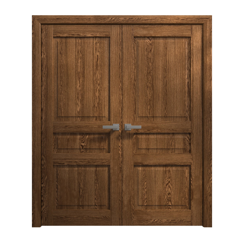 Portes doubles intérieures intérieures | Ego 5012 | Cadre de panneau intérieur en bois massif | Portes modernes pour placard