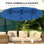 Parasol de patio à double face Outsunny, grand parasol de marché extérieur de 9,5 pi avec inclinaison à bouton-poussoir et manivelle, 3 bouches d'aération et 12 nervures pour le jardin, la terrasse, la piscine et le bleu marine-1580836840-1605889710