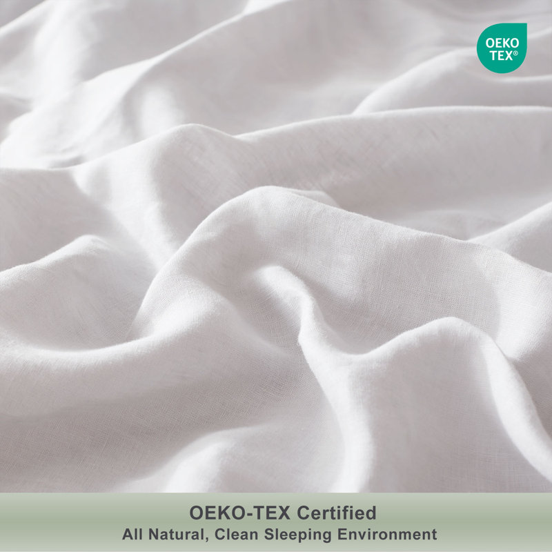 TOSMO 100% Linen Pillowcase Set of 2, Stone Washed Pillowcases Envelope Closure, Soft and Durable Pillow Cases, White