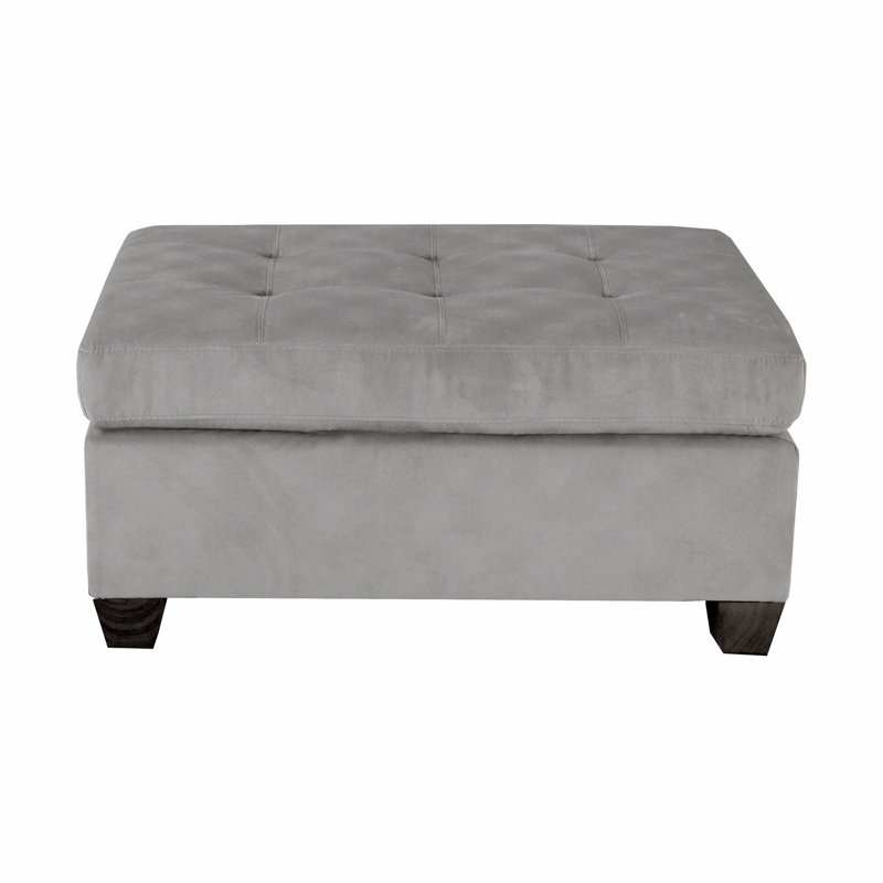 Repose-pieds 1pc capitonné en microfibre taupe moderne