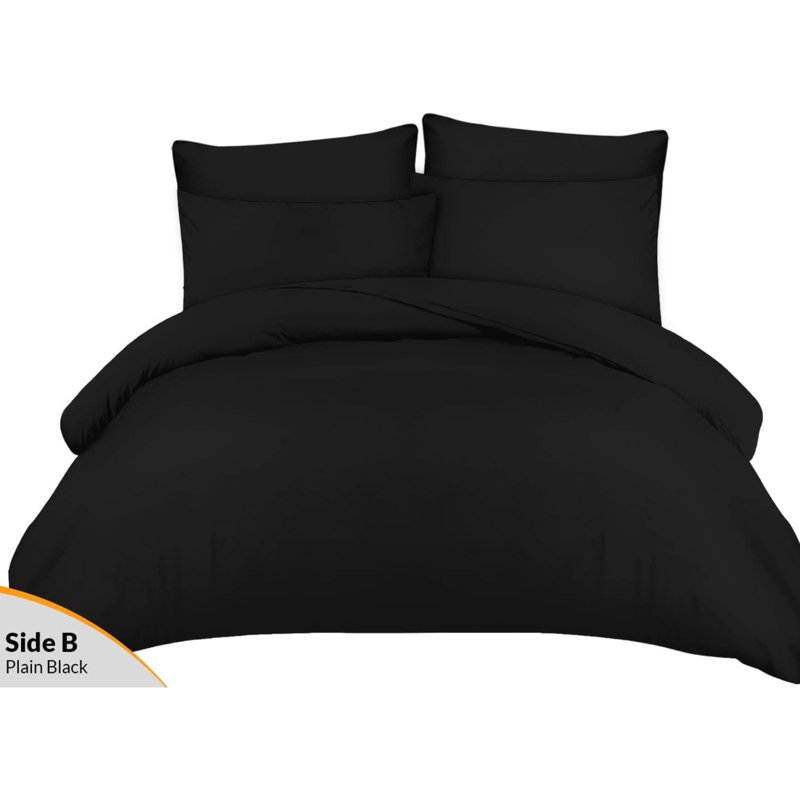 Premium Duvet Cover Set Double Brushed Microfiber Reversible With Zipper Closure & Corner Ties