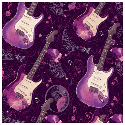 Purple Electric Guitars Bath Mat
