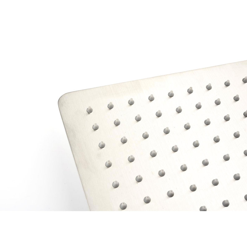 Douche de plafond de 16 po, laiton et acier inoxydable, nickel brossé, système de douche relaxant pour salle de bain, temps de détente
