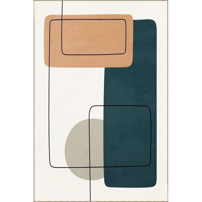 Tapis à rayures tissé Modern, Sous-tapis carré 3 pi 3 po inclus