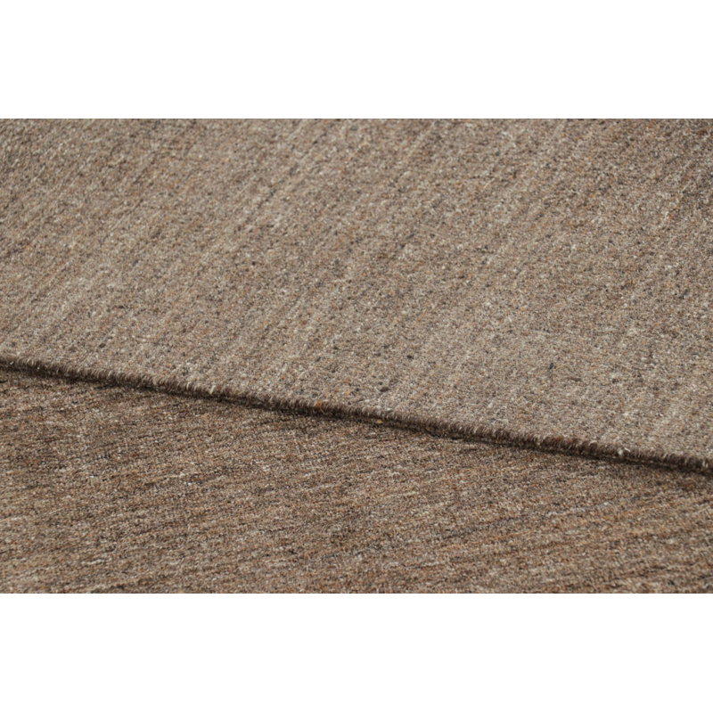 Modern Textural Hand Knotted Wool Striped Area Rug, Rectangle 12' x 18'