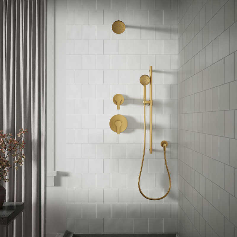 Elate Single-Function Showerhead, 2.5 Gpm, Brushed Brass