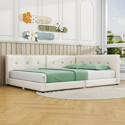Luxurious Upholstered Platform Bed with USB Ports and LED Belt by Lark Manor