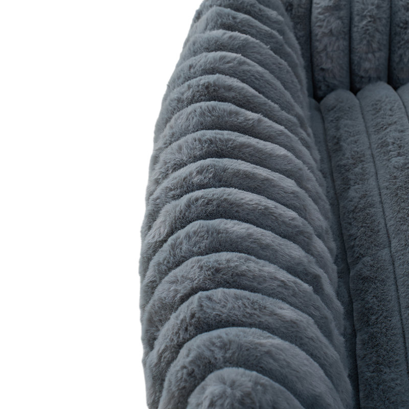Faux Fur Pet Bed, Dark Grey, Large (20cm H x 109cm W x 76cm D)