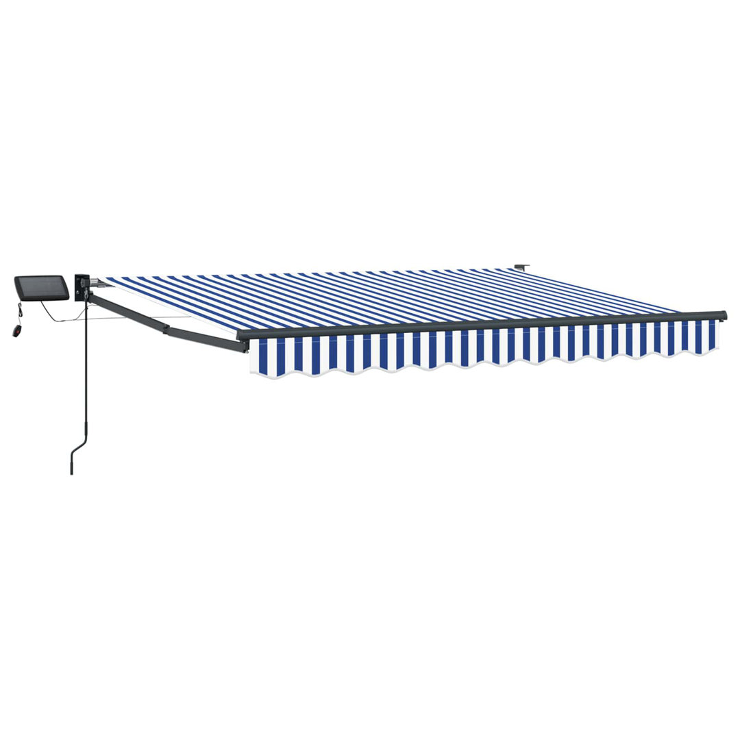 Vidaxl Manual Retractable Awning With Leds Polyester With PU Coating Sun Block