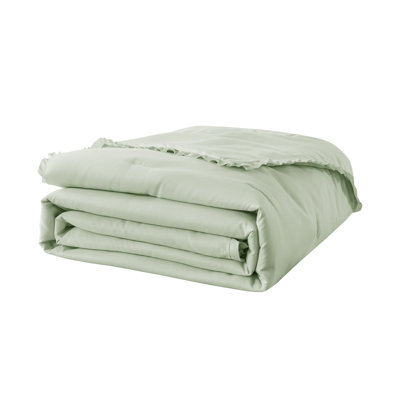 Ruffled Edge Microfiber Down Alternative Blanket