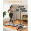Tapis de marche à tapis avec 15% d'inclinaison automatique à 12 niveaux et guidon, tapis roulants silencieux de 3,5 ch avec écran d'interface utilisateur, haut-parleur, application et télécommande, capacité de 450 lb