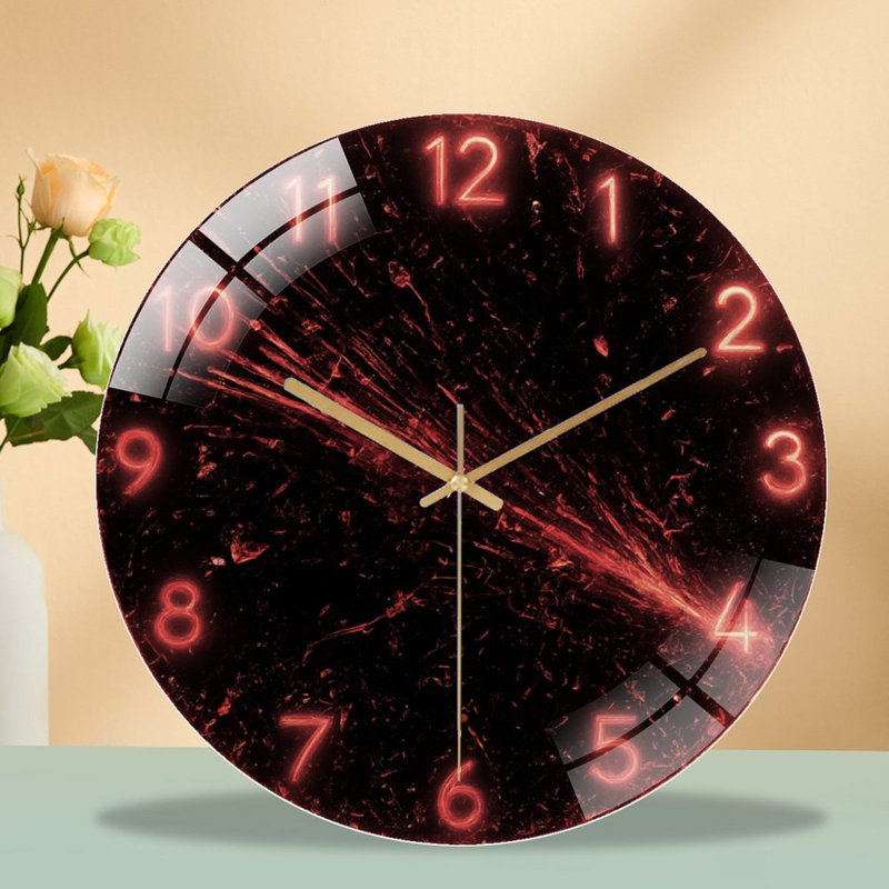 Horloge murale moderne en verre foncé