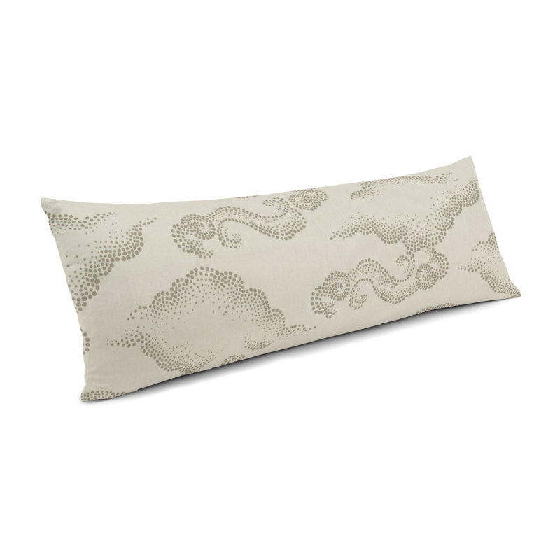 Cloudburst Lumbar Pillow Cover & Insert, Metallic Silver, 14" x 48"