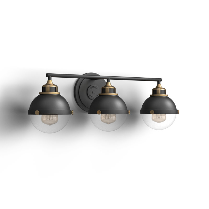 Kyoto 3 - Light Dimmable Black/Brass Vanity Light