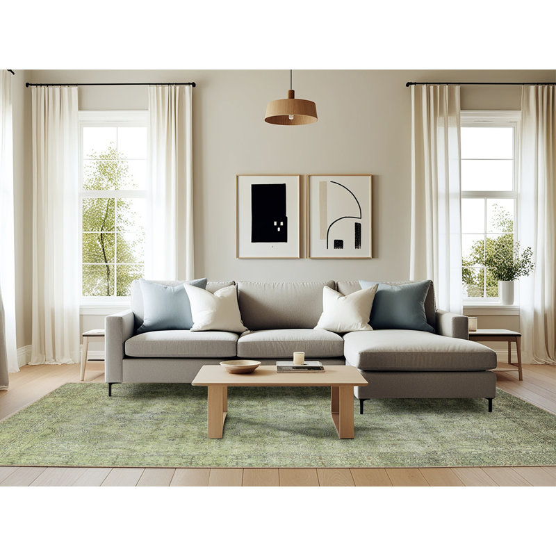 Tapis oriental vert clair, Rectangle 6 pi x 9 pi